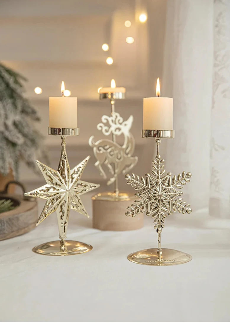 Christmas Wrought Iron Candlestick