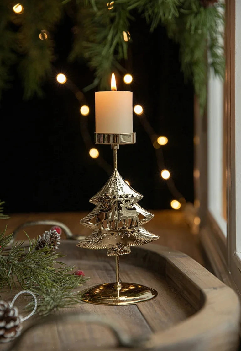 Christmas Wrought Iron Candlestick