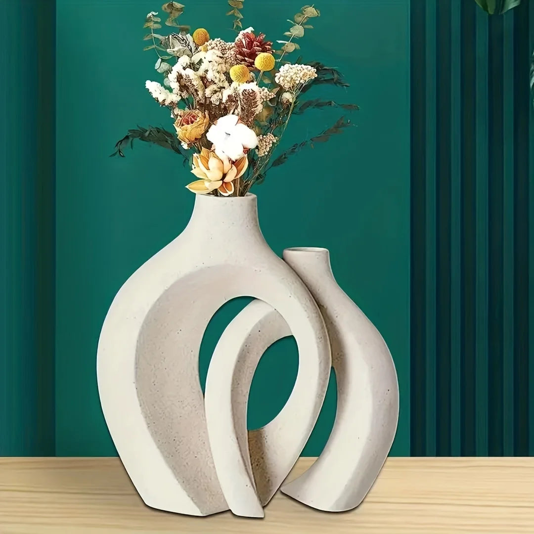 Hollow Ceramic Vase Set