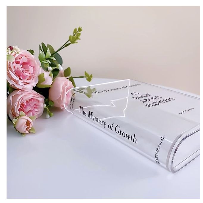 Clear Book Flower Vase